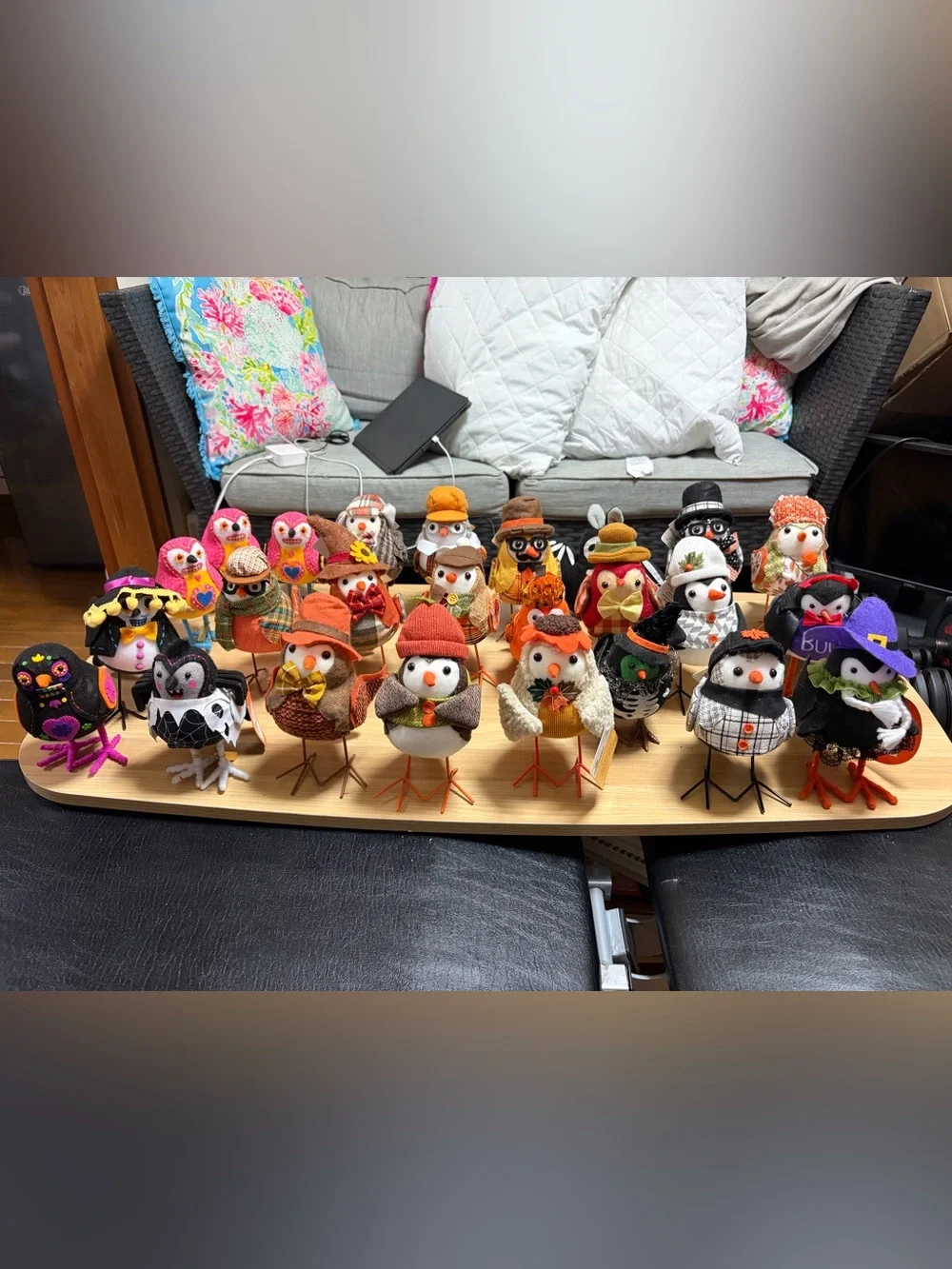 Lot of 25 Halloween and Fall Fabric Birds